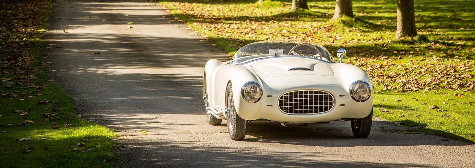 Classic car in countryside